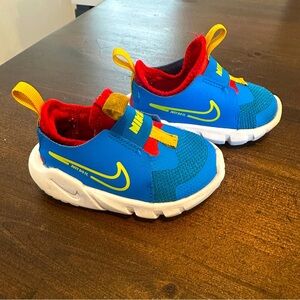 Nike Toddler Baby Flex Runner Blue Yellow Red Pull On Running Shoe Size 5C